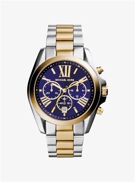 michael kors watch 2 tone|michael kors oversized bradshaw watch.